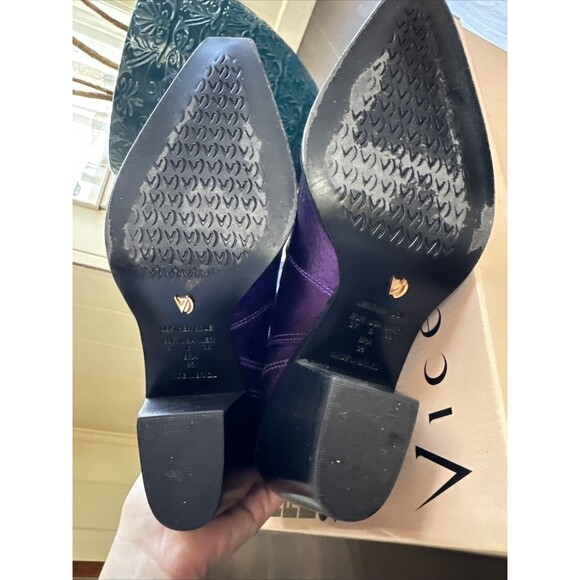 Vicenza Purple Metallic Leather Cowboy Boots Women’s EU Sz 37 - Picture 6 of 6